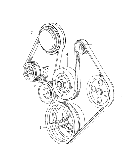 2012 Jeep Liberty Pulley & Related Parts Diagram 2