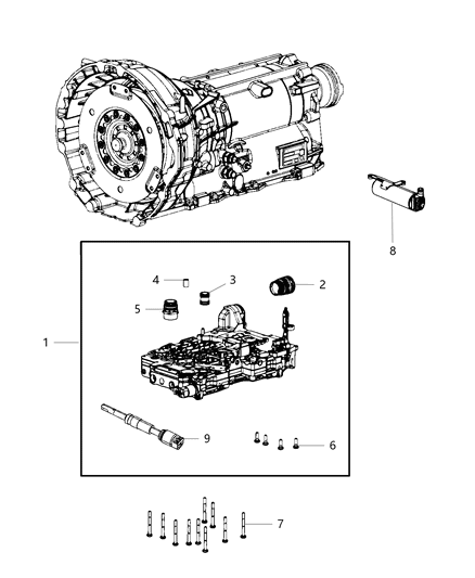 2014 Jeep Grand Cherokee Valve Body & Related Parts Diagram 1