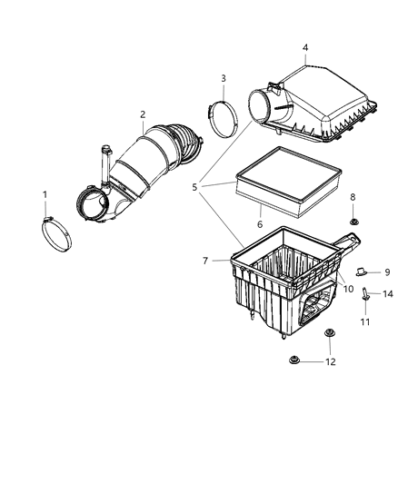 2011 Ram 3500 Cover-Air Cleaner Diagram for 68067647AA