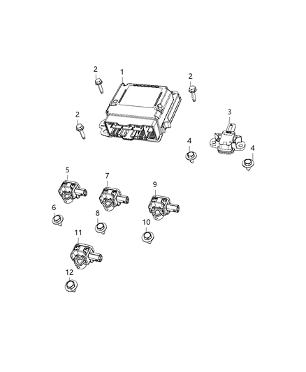 2019 Dodge Charger Sensors, Occupant Restraint Module & Impact Diagram