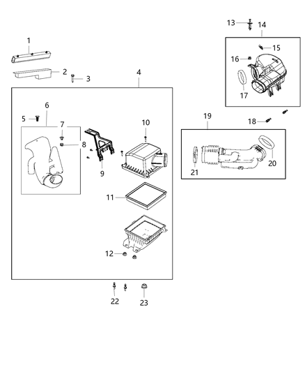 2014 Dodge Journey Screw-Air Cleaner Diagram for 6508595AA