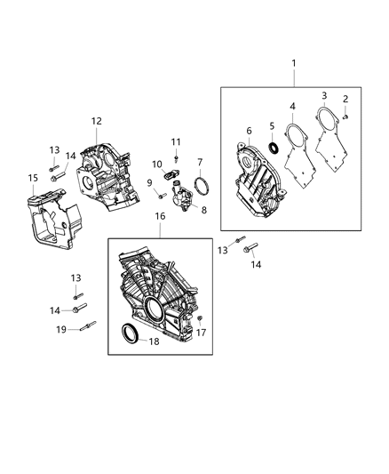 2021 Jeep Gladiator Cover-Engine Oil Separator Diagram for 68490042AA