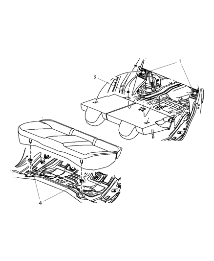 2008 Chrysler Sebring Second Row - Rear Seats Diagram 2