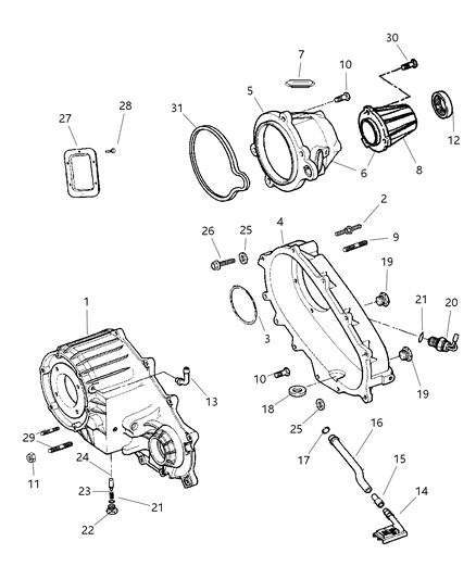2002 Dodge Ram 2500 Case & Related Parts Diagram