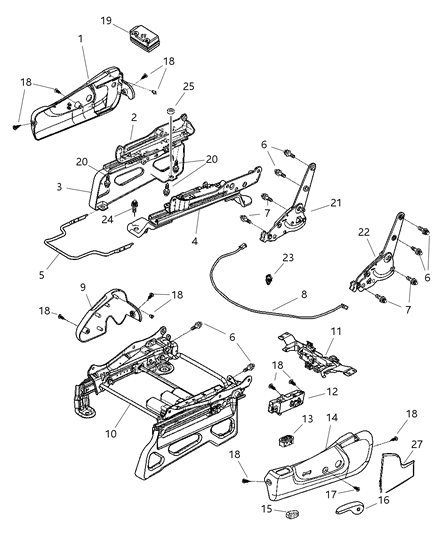 2004 Jeep Liberty Shield-Seat ADJUSTER Diagram for ZH791L5AA