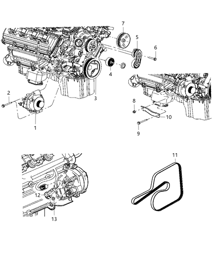 2008 Dodge Charger Alternator & Related Parts Diagram 3