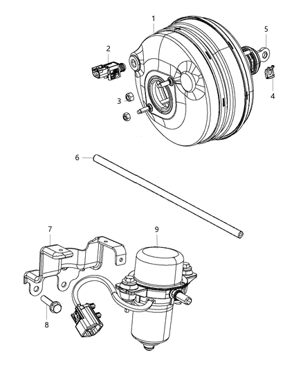 2014 Dodge Challenger Booster & Pump, Vacuum Power Brake Diagram