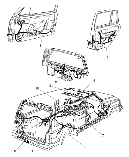1999 Jeep Cherokee Wiring Body & Accessory Diagram