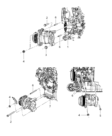2008 Dodge Grand Caravan Bracket-A/C Compressor Diagram for 68031526AB