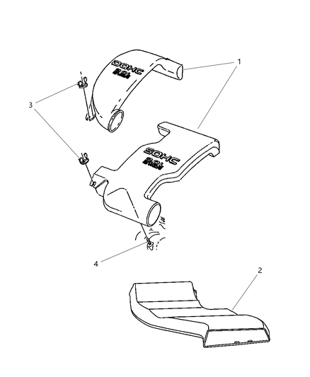 1998 Dodge Neon Fuel Fresh Air Duct Diagram for 4669207