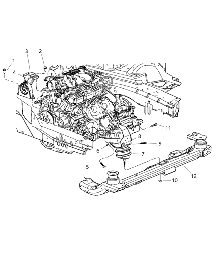 2005 Chrysler Pacifica Bracket-Engine Support Diagram for 5510045AC