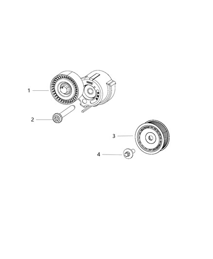 2016 Jeep Cherokee Pulley & Related Parts Diagram 1