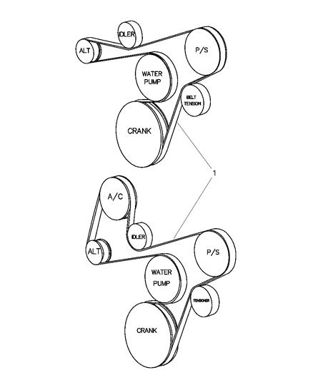 2002 Jeep Wrangler Belt-Accessory Drive Diagram for 53010257AB