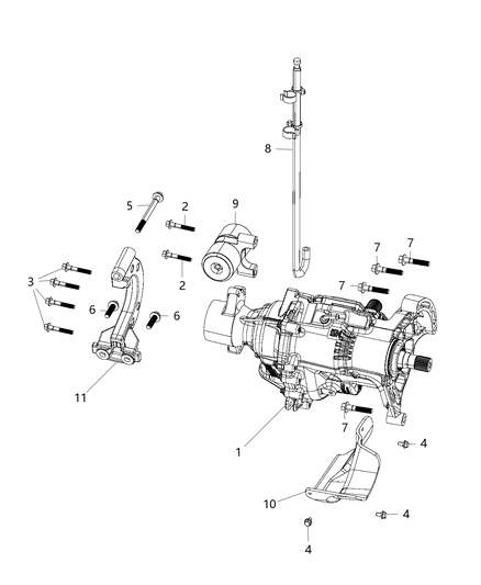 2018 Jeep Cherokee PTO Unit Diagram for 68307402AB