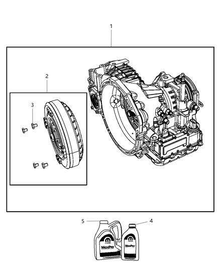 2009 Dodge Journey TRANSAXLE-With Torque Converter Diagram for 68100453AA