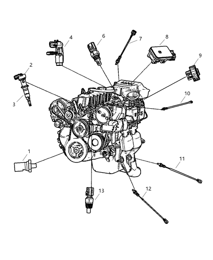 2001 Jeep Cherokee Sensors - Engine Diagram 2