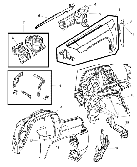 2007 Jeep Compass Bracket-Power Distribution Center Diagram for 5107070AA