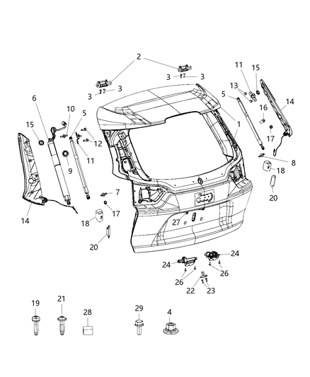 2020 Jeep Cherokee LIFTGATE Diagram for 68364386AC