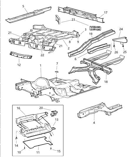 1997 Jeep Grand Cherokee Sill, Side Diagram for 55295741