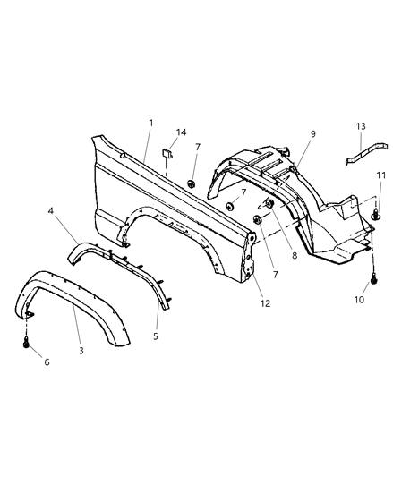1999 Jeep Cherokee Fender-Front Diagram for 56022320AA