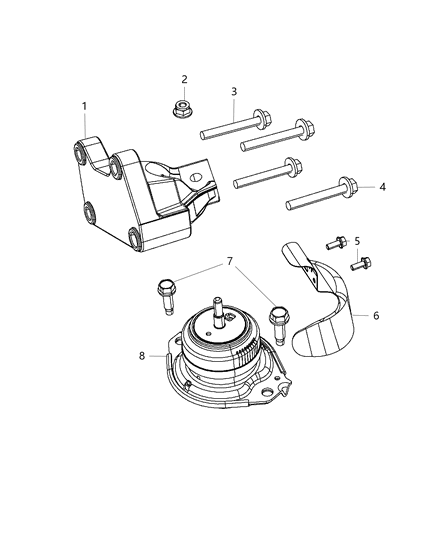 2013 Jeep Grand Cherokee INSULATOR-Engine Mount Diagram for 68110950AB
