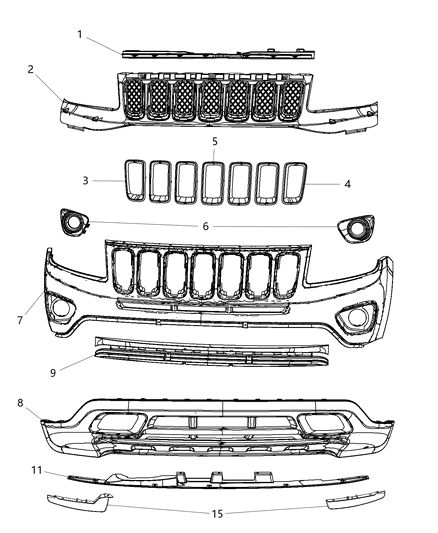 2014 Jeep Compass REINFMNT-Front Bumper Diagram for 68191742AC