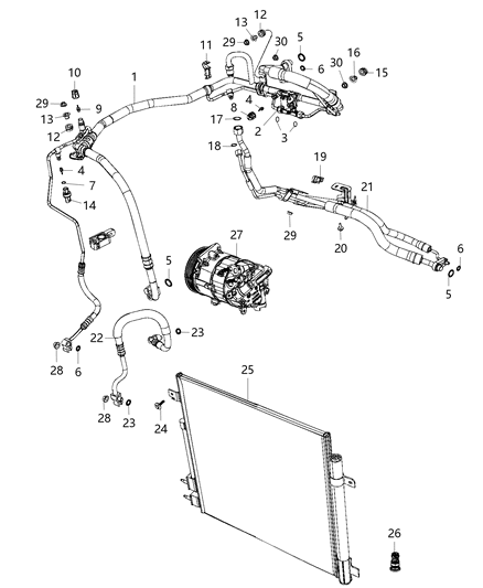 2018 Chrysler Pacifica Clip-A/C Line Diagram for 68322279AA