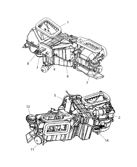 2006 Jeep Wrangler Heater-Heater Core Assembly Diagram for 5161657AA