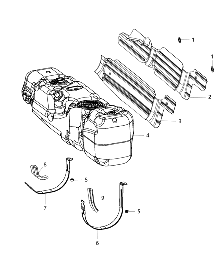 2020 Ram 3500 Strap-Fuel Tank Diagram for 68224753AA