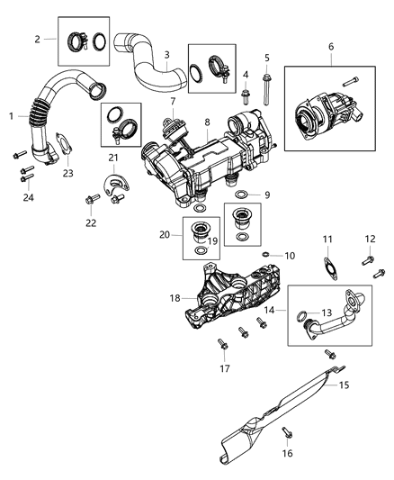 2012 Jeep Grand Cherokee Gasket Diagram for 68150072AA