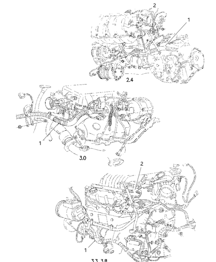 2000 Dodge Grand Caravan Wiring - Engine & Related Parts Diagram