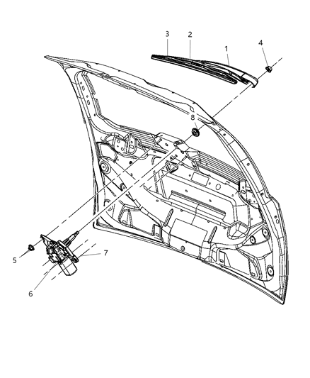 2011 Chrysler Town & Country Wiper System Rear Diagram