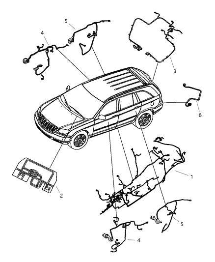 2004 Chrysler Pacifica Wiring-Rear Door Diagram for 4869409AA
