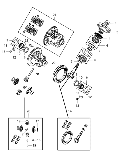 2015 Ram 1500 Gear Kit-Ring And PINION Diagram for 68088162AE