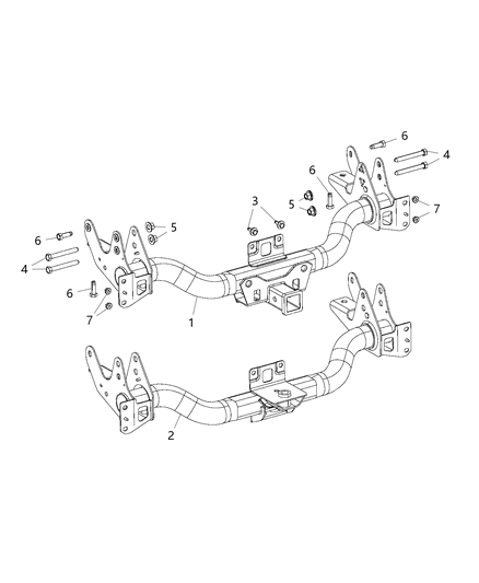 2021 Ram 1500 Tow Hooks & Hitches, Rear Diagram 1