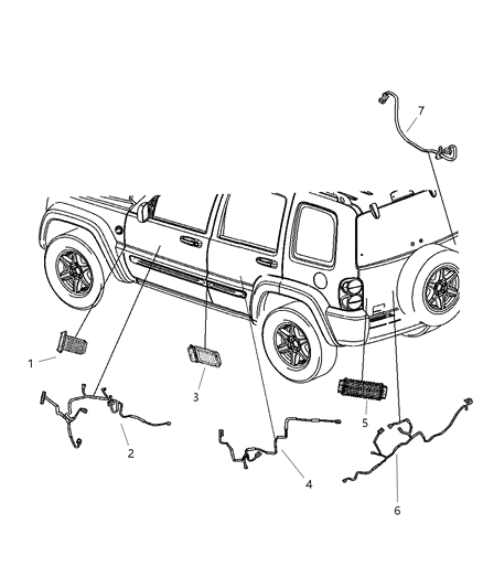 2005 Jeep Liberty Wiring Doors & Tailgate Diagram