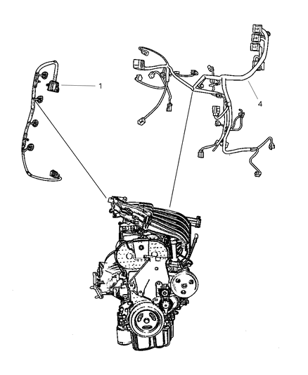 2006 Chrysler Crossfire Bracket-Engine Wiring Diagram for 5096933AA