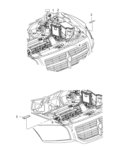 2009 Dodge Caliber Engine Compartment Diagram