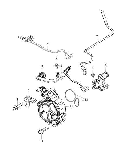 2012 Chrysler 300 Vacuum Pump & Vacuum Harness Diagram