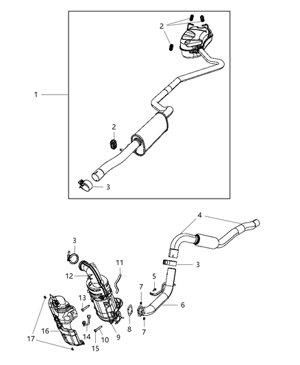 2011 Dodge Journey Exhaust Manifold Pipe Diagram for 52022308AB