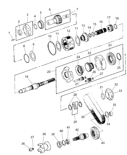 2000 Jeep Grand Cherokee SPROCKET-Transfer Case Diagram for 5003452AA