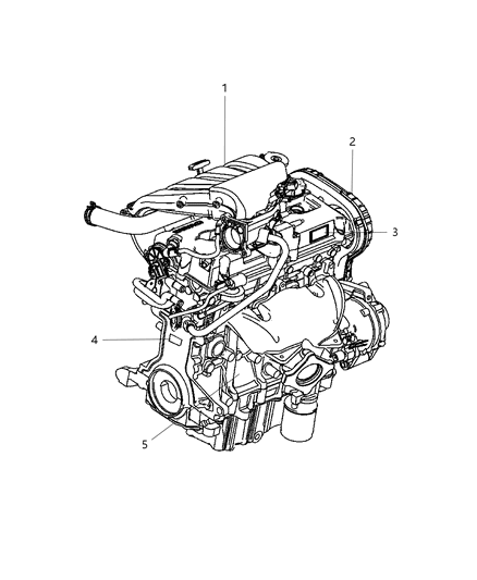 2008 Chrysler PT Cruiser Engine Assembly & Identification Diagram 2