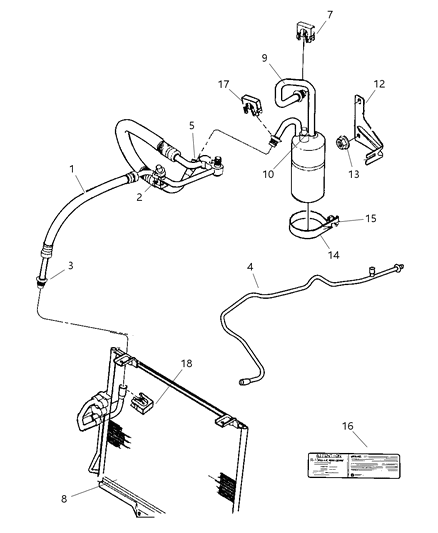 1999 Jeep Wrangler Plumbing - HEVAC Diagram 1