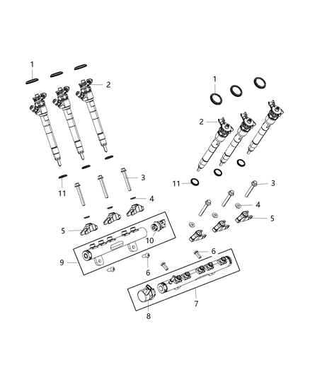 2015 Jeep Grand Cherokee Injector-Fuel Diagram for 68211301AA