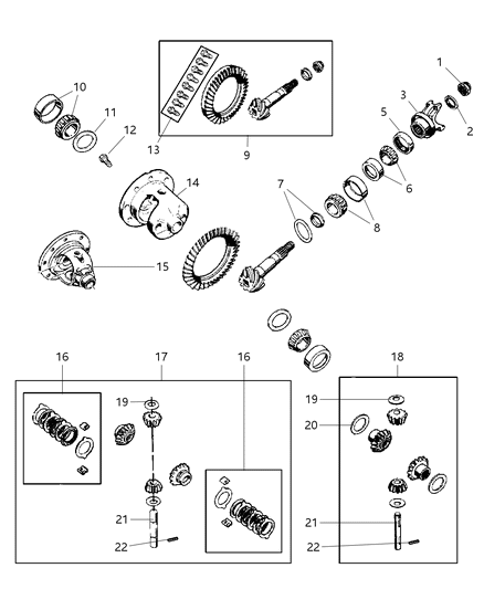 2005 Jeep Wrangler Gear Kit-Ring And PINION Diagram for 5127180AA