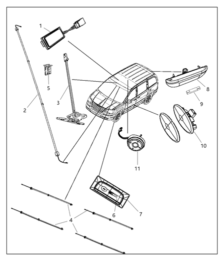 2011 Chrysler Town & Country Lamp-Door Diagram for 1ET06BD1AC