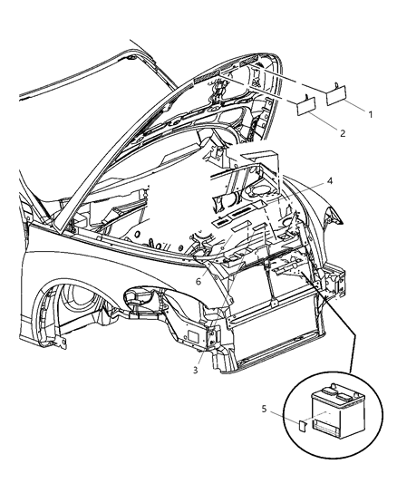 2007 Chrysler PT Cruiser Engine Compartment Diagram