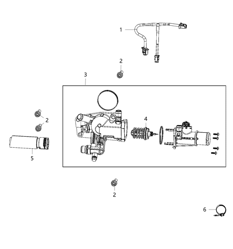 2021 Jeep Wrangler Thermostat & Related Parts Diagram 2