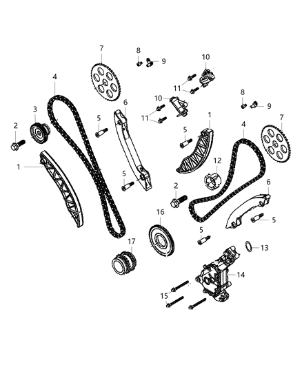2016 Jeep Grand Cherokee Valve Kit-Timing Chain OILING Diagram for 68211176AA