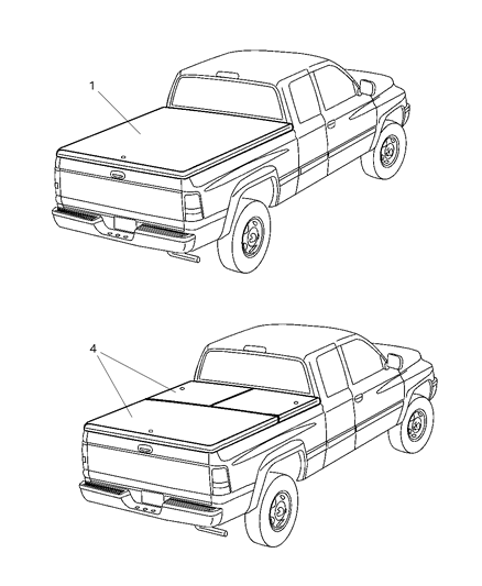 2001 Dodge Dakota Cover-TONNEAU-Hard Diagram for 82206992